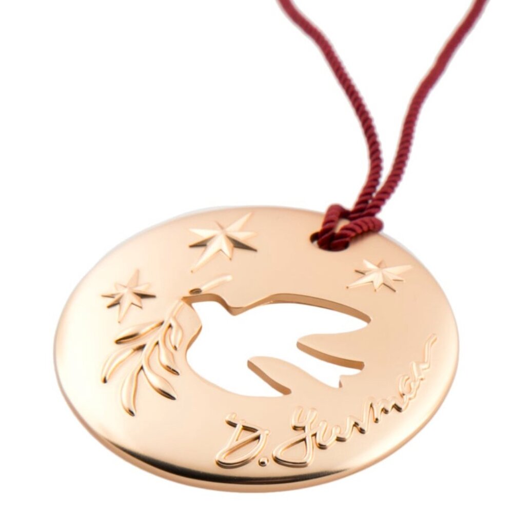 DAVID YURMAN GOLD TONE METAL CHRISTMAS ORMANMENT STARS & DOVES